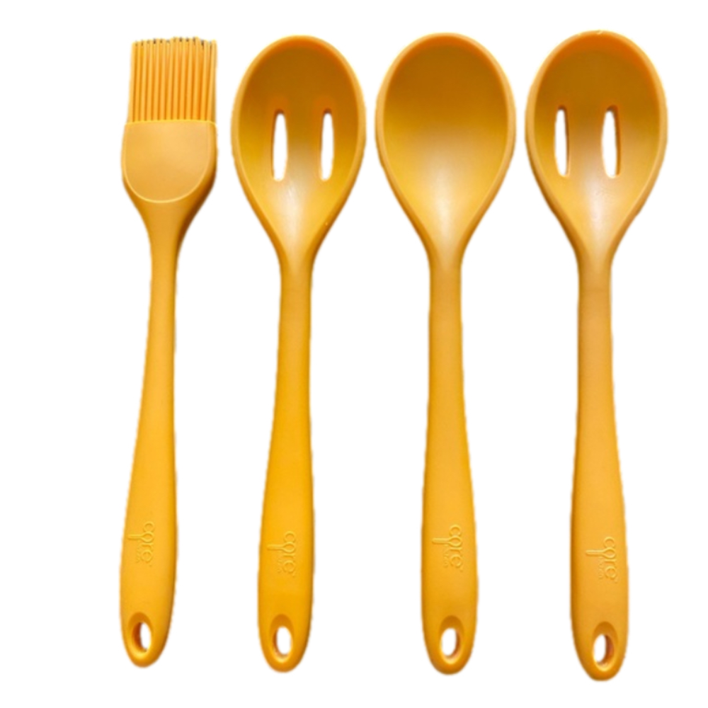 EUC 4 Tangerine Orange Silicone Utensils